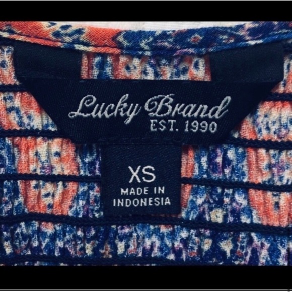 Lucky Brand Boho Blouse Blue Size XS - Picture 4 of 5